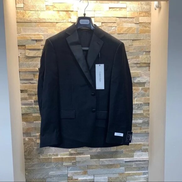 Calvin Klein Tuxedo Separate Solid Jacket Slim Fit - Picture 3 of 8